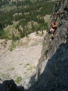 Highlight for Album: August 2006: Stephen and Paul climbing near Jennie Lake and Wolf Mountain