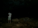 View of one of the cave's bigger chambers.  Unfortunately, my flash wasn't bright enough to illuminate more than a few meters out.