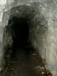 The view further down the tunnel.  It ended about 50 feet further in, with water dribbling thru cracks in the ceiling.