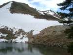 A little pond that was basically on the pass above 4th of July Lake.  We were disappointed that the trail started heading *down* from here, toward Washington Lake, so we took off and started climbing the back side of this peak.