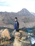 Stephen at the top, with the valley and Castle Peak in the background.
