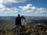 A second couple came up and took this picture of us at the top.  They were going to try to summit Mt. Massive later in the day.  We left them so they could enjoy some private time at the top.