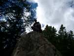 Paul atop a rather large boulder we found on the way down.
