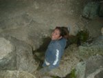 Khrisa has made it out of Smith's Crack cave... a bit blurry
