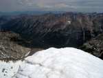 Back looking north from the summit.  Mt. Borah is visible on the horizon (the tallest peak in ID, toward the left side of the picture).