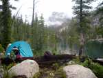 Our campsite, near the southern end of Imogene.  This was in the breather between two rainstorms.