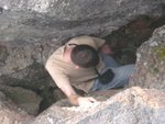 Heading down into a cool crack.