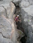Mayela headed down into the crack.
