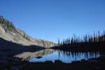 The following morning, this is the view at the upper lake.