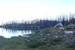 The opposite shoreline has been completely burned.  That used to be all green.