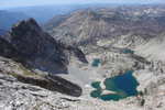 On my way down from the summit, here's another picture of the unnamed peak, Lake Yoshi, and the upper Trail Creek basin.