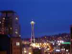 Downtown Seattle at night, from our window.