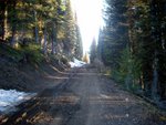 Looking back up the road, just before it became snow clogged.