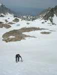 Stephen, climbing the final snowfield on the northern face.