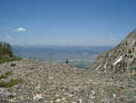 Stephen heading down over the ridge into the Goat Lake basin.