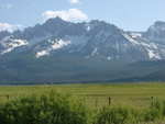 View from Hwy 21.  The ridge we climbed is viewable coming in from the right, with Thompson Peak visible as the highest point in the picture.