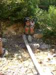 Tara and Mayela at the first stream crossing