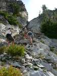 Our group, approaching the crack which leads toward the summit