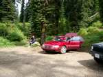 At the trailhead for the Salmo-Priest divide loop.  This trail goes for 18 miles, about half of which is in Idaho.  The northernmost part of the loop comes within 1/2 mile of the Canadian border.