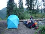 Our ridgetop campsite for the first night, about 8 miles in.  This was at the "base" of Snowy Top mountain.