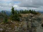 The view from the Summit of Snowy Top.  This was about 7560 feet above sea level, and 1/4 mile south of the Canadian border.  Picture 1, facing due West.