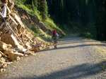 Finally, the last 3 miles of trail on on this abandoned Forest Service road.  The shadows are beginning to stretch long, but the trail's almost done.