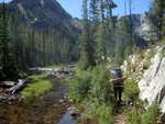 Last day, on the hike out.  This was near the outlet of Imogene Lake, as it feeds into Hell Roaring Creek.