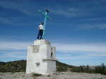 Oscar at the monument atop the third foothill.