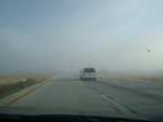 It was pretty thick fog... visibility dropped to less than 50 yards, as you can see here.